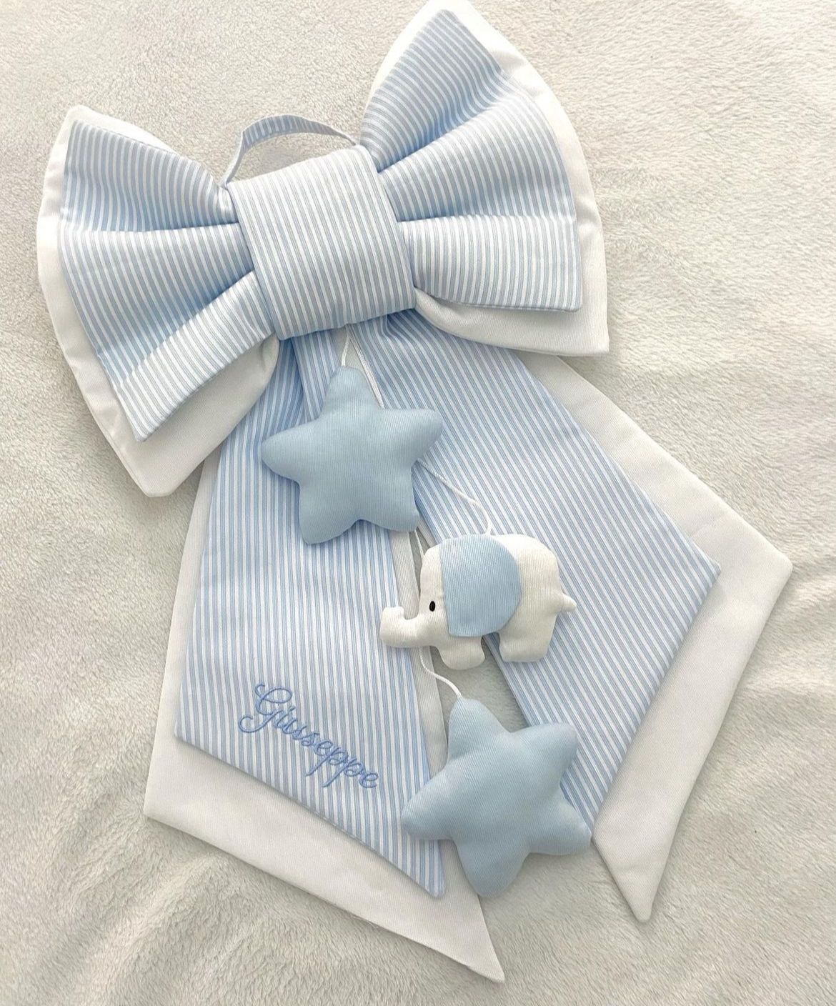 Fiocco nascita sartoriale personalizzato