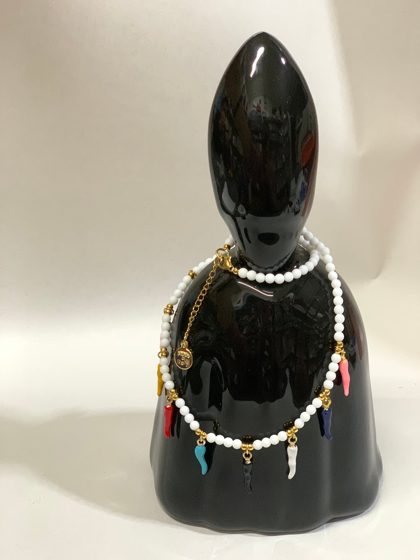 Collana con mini corni multicolor