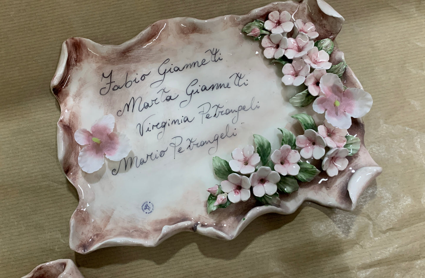 Targhetta ceramica personalizzata