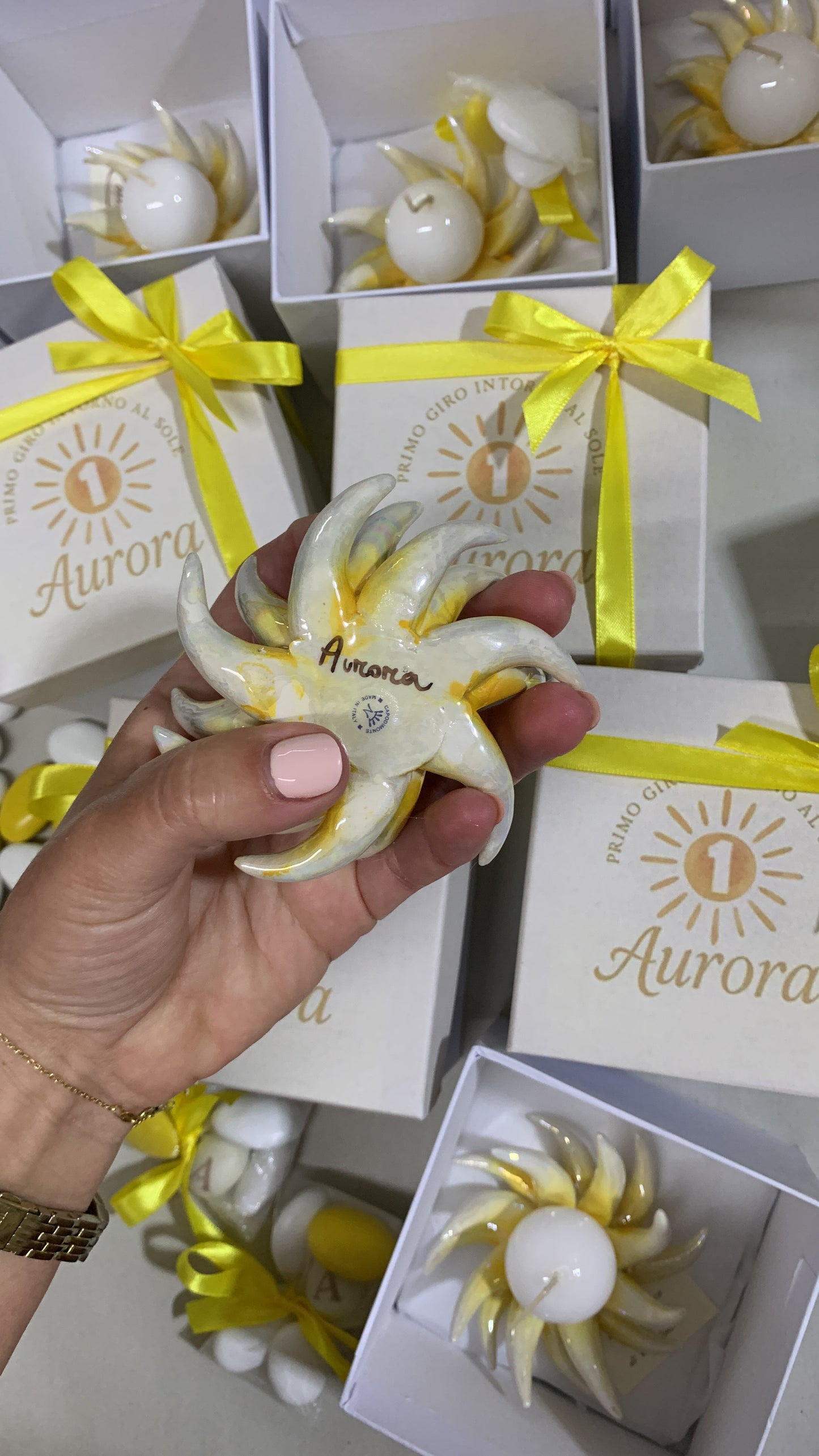 Sole portacandela con scatola stampa personalizzata