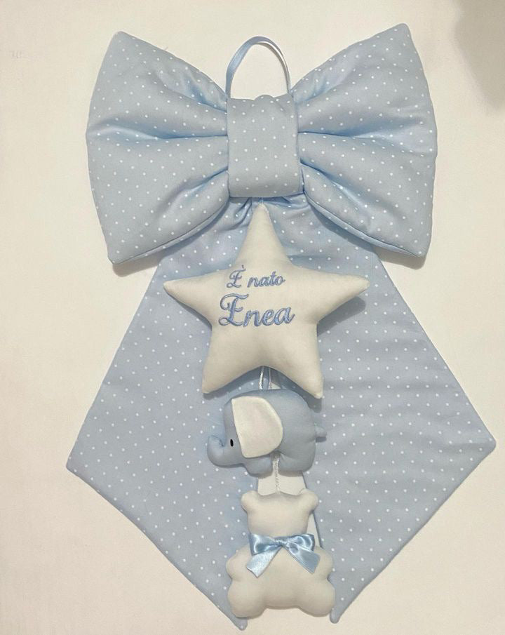Fiocco nascita sartoriale personalizzato