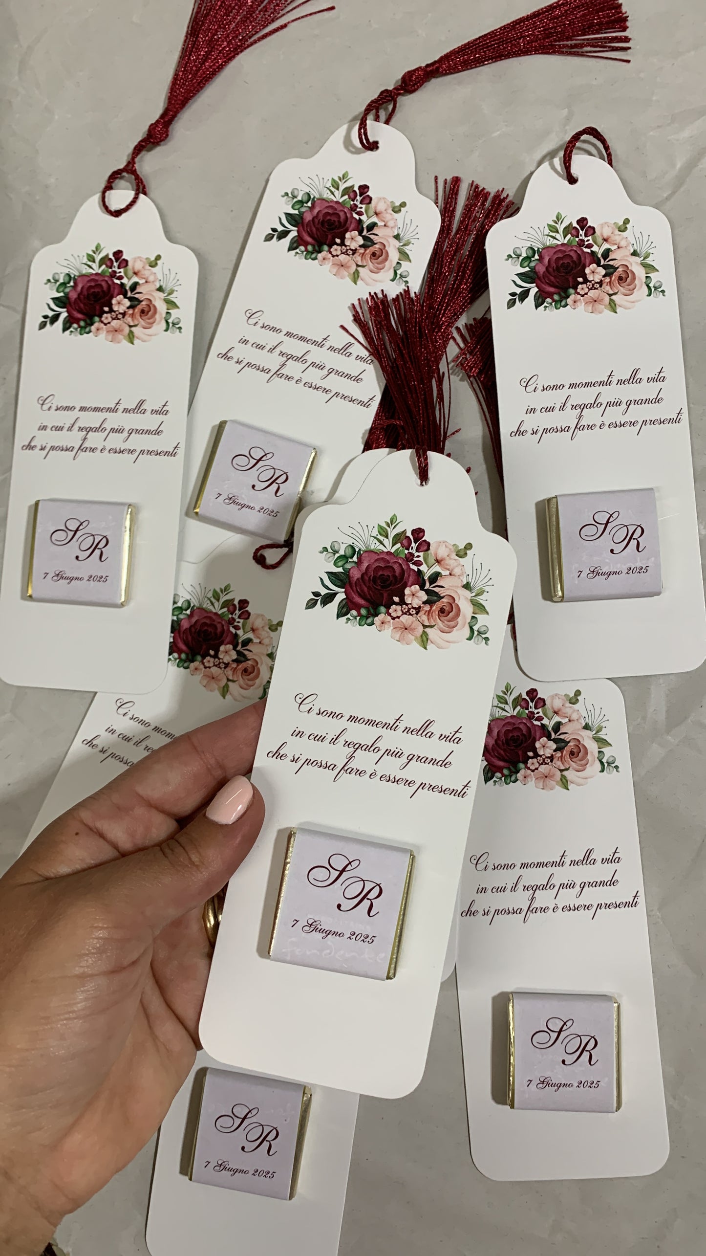Segnaposto segnalibro con cioccolattino personalizzato