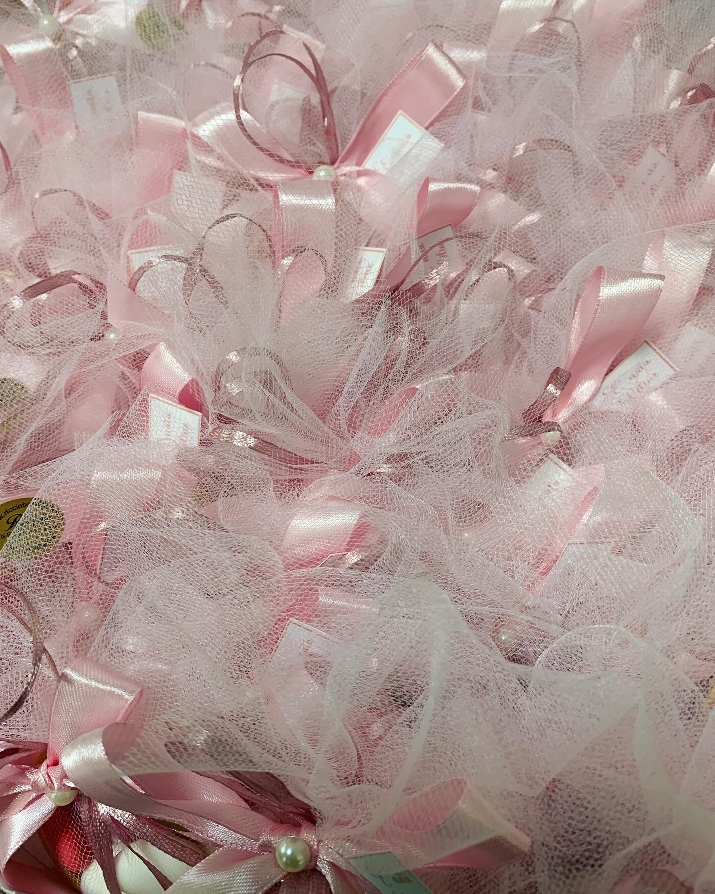 Bomboniera nascita tulle e confetti