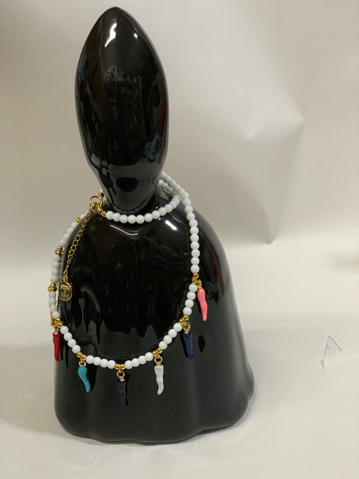 Collana con mini corni multicolor