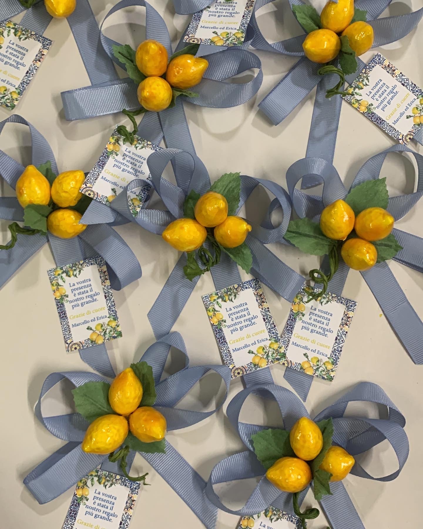 Segnaposto limoni e maioliche