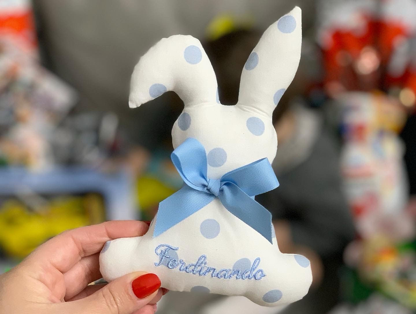Coniglietto sartoriale con nome ricamato