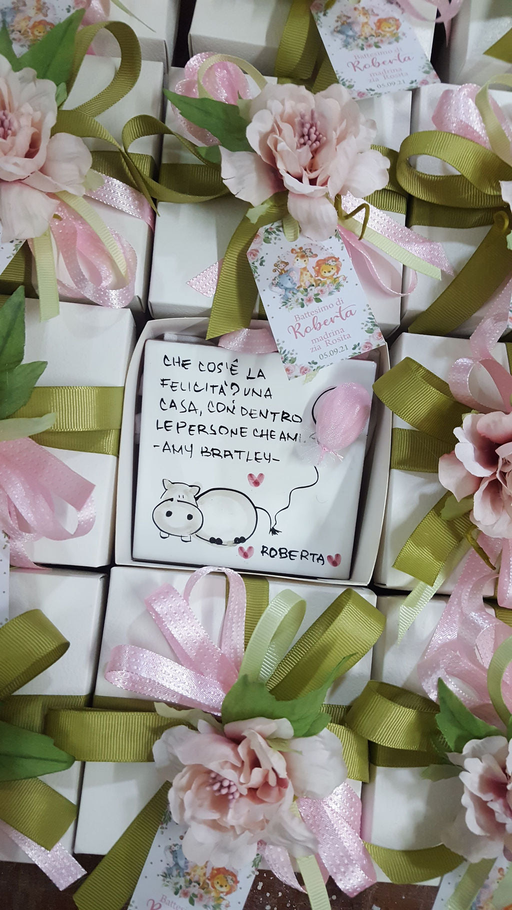 Mattonella 10x10 in ceramica con frase