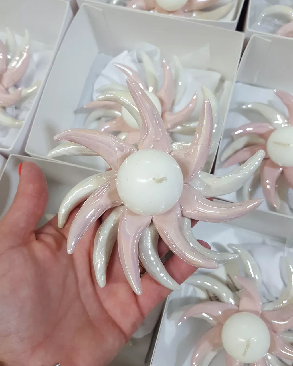 portacandele bicolore spirale