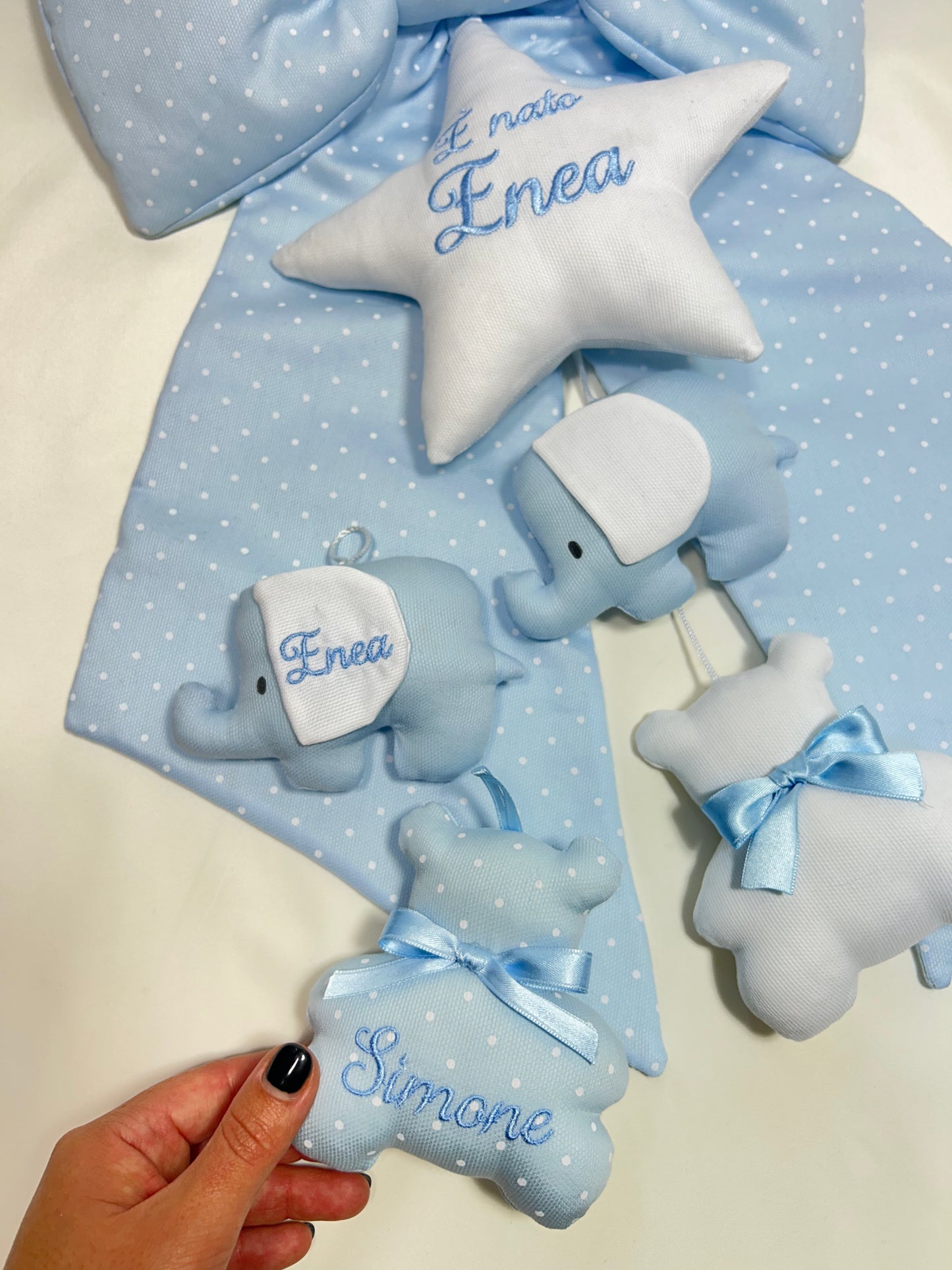 Fiocco nascita sartoriale personalizzato