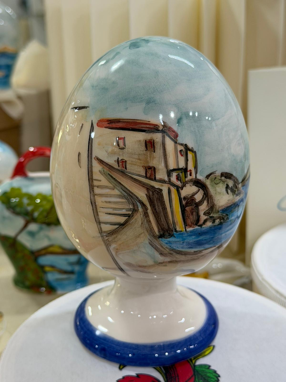 Uovo decorato panorama Napoli