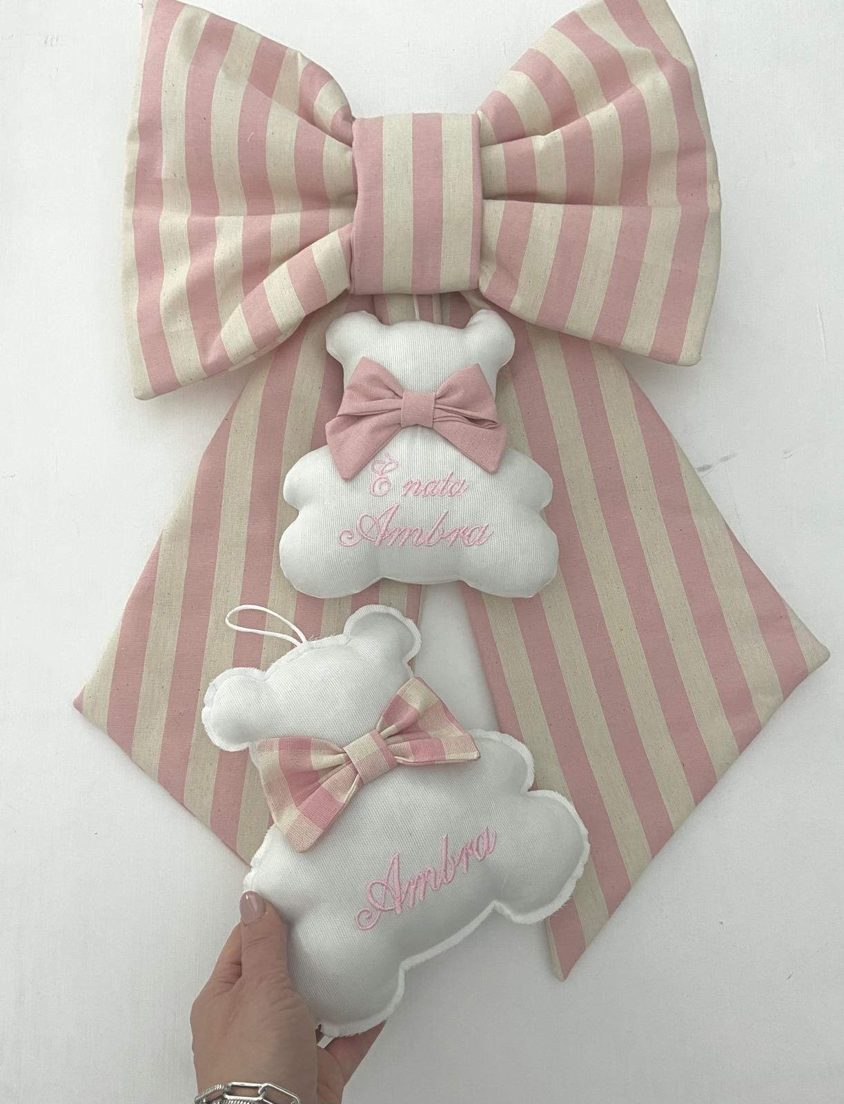 Fiocco nascita sartoriale personalizzato