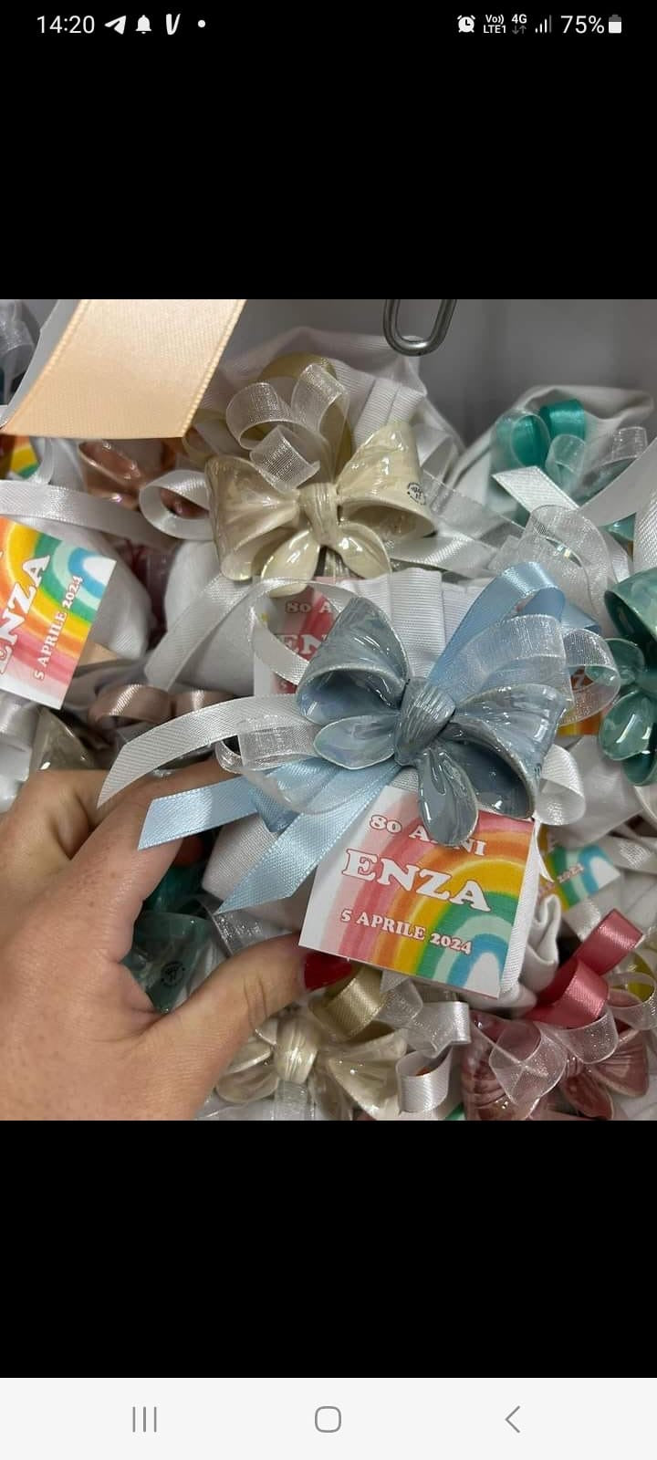 Fiocchetto ceramica colorato per compleanno