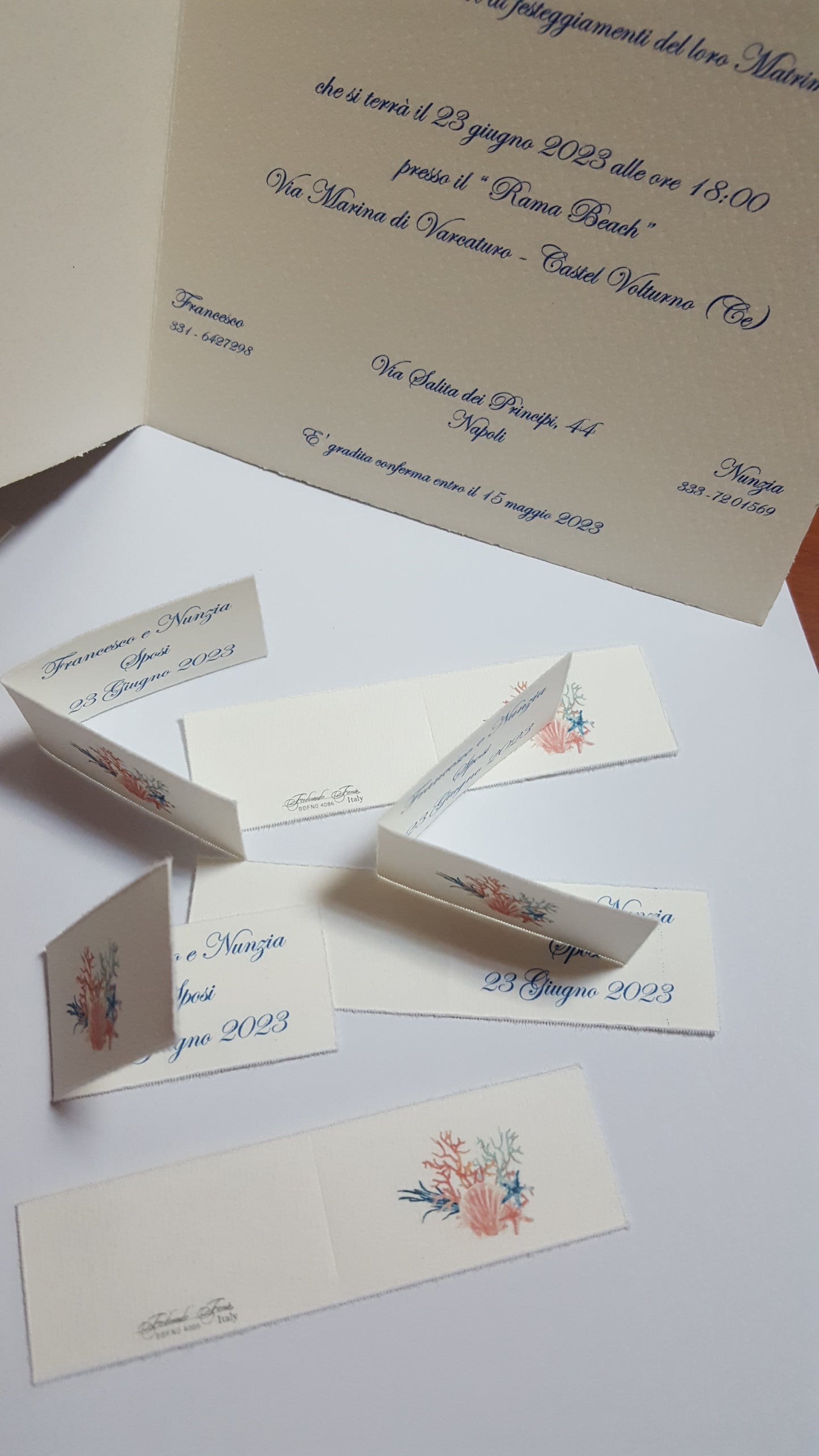 Bigliettini comunione/matrimonio stampati