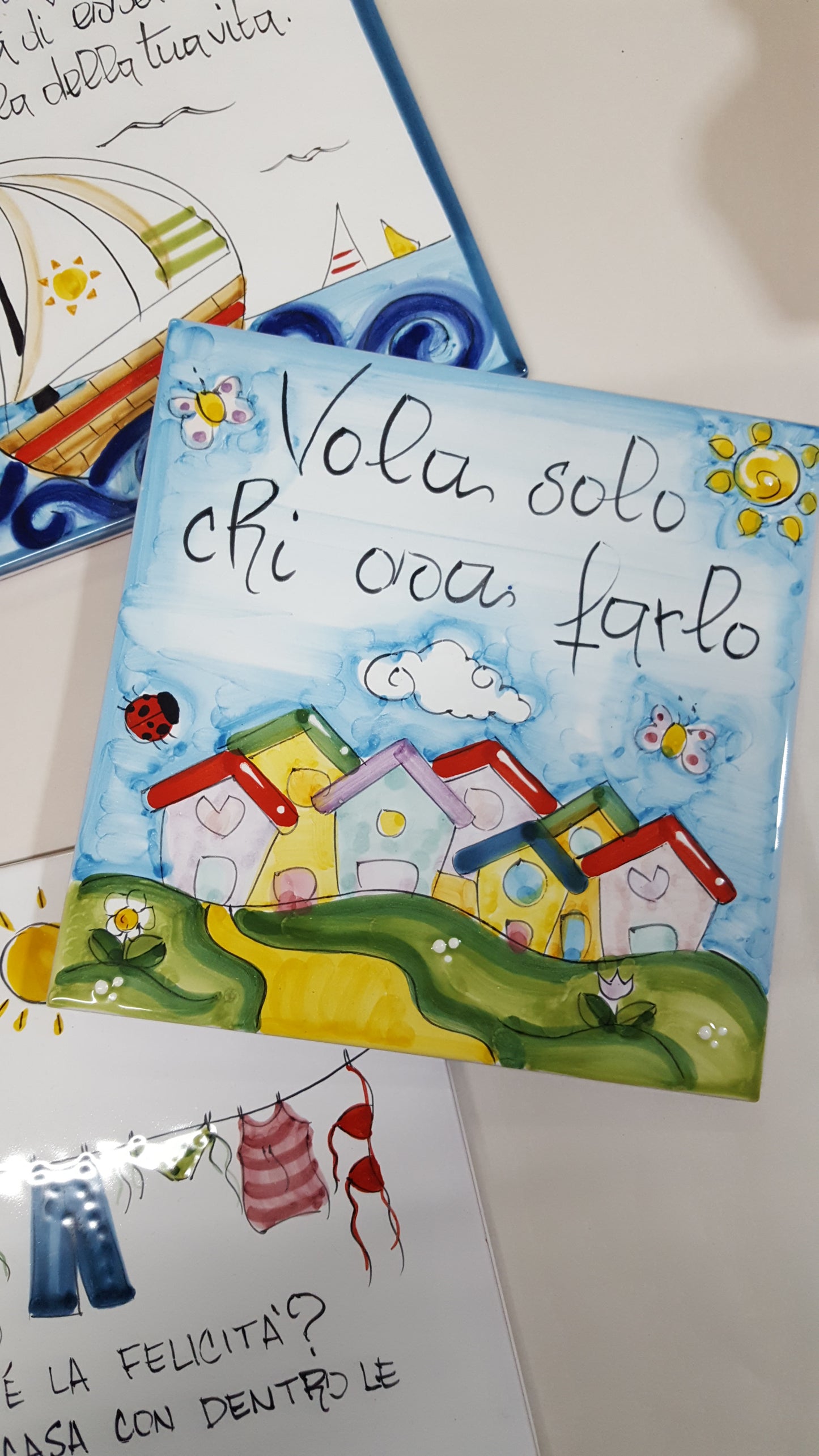 Tris mattonelle in ceramica vietrese
