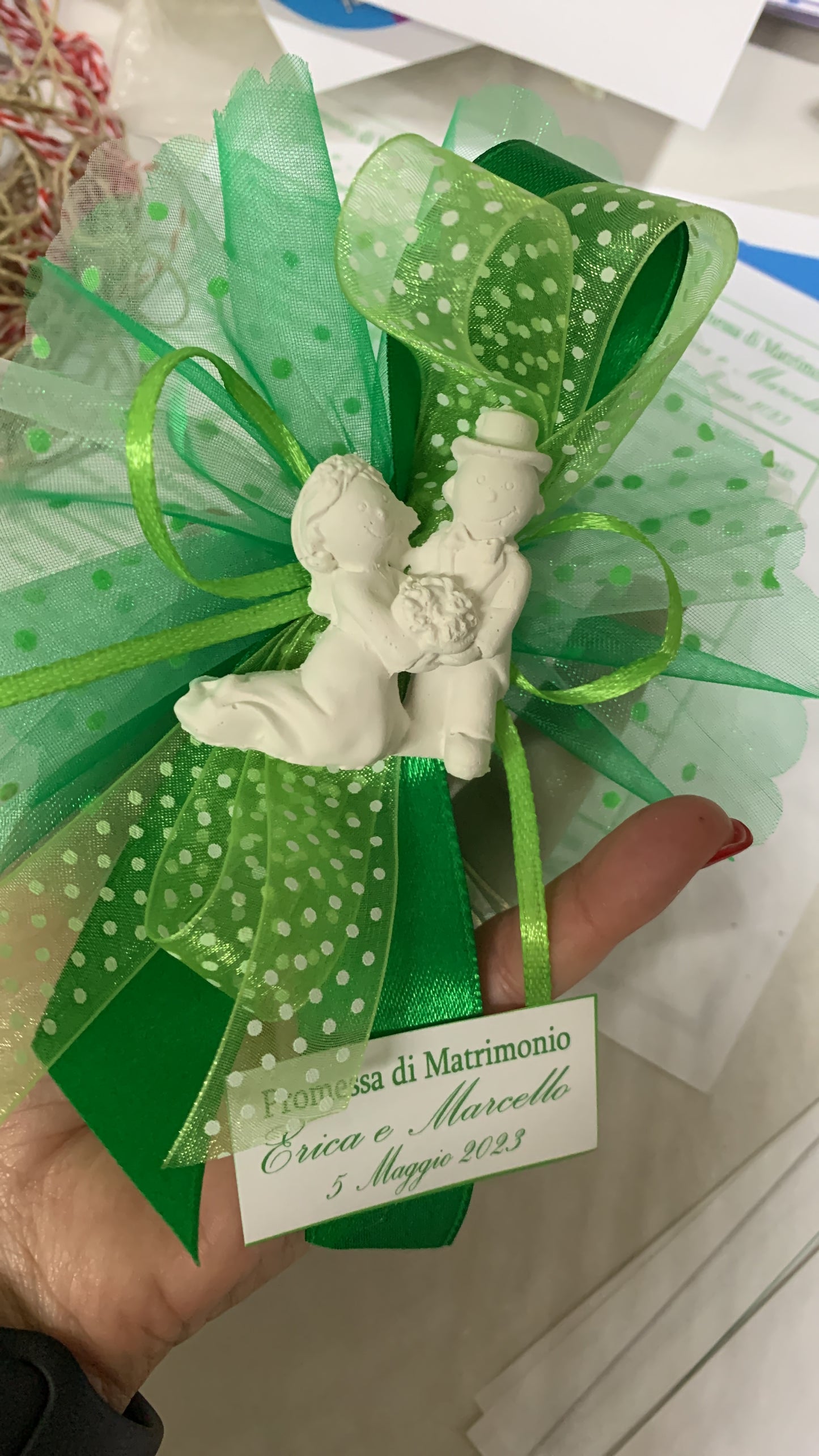 Veli confettata sacchetto promessa