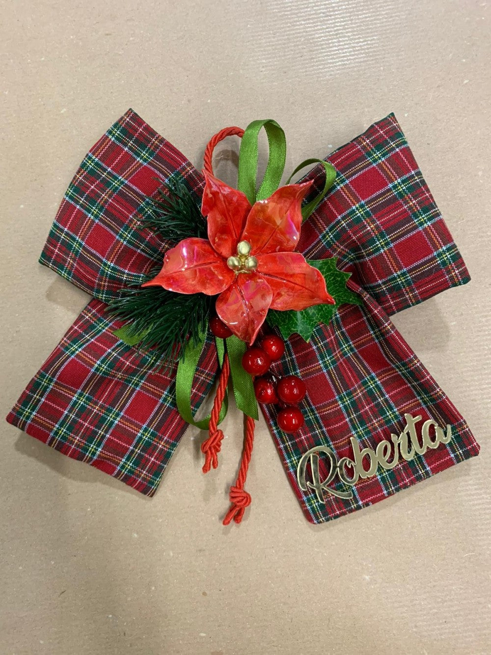 Fiocco 20cm con stella personalizzato con plex