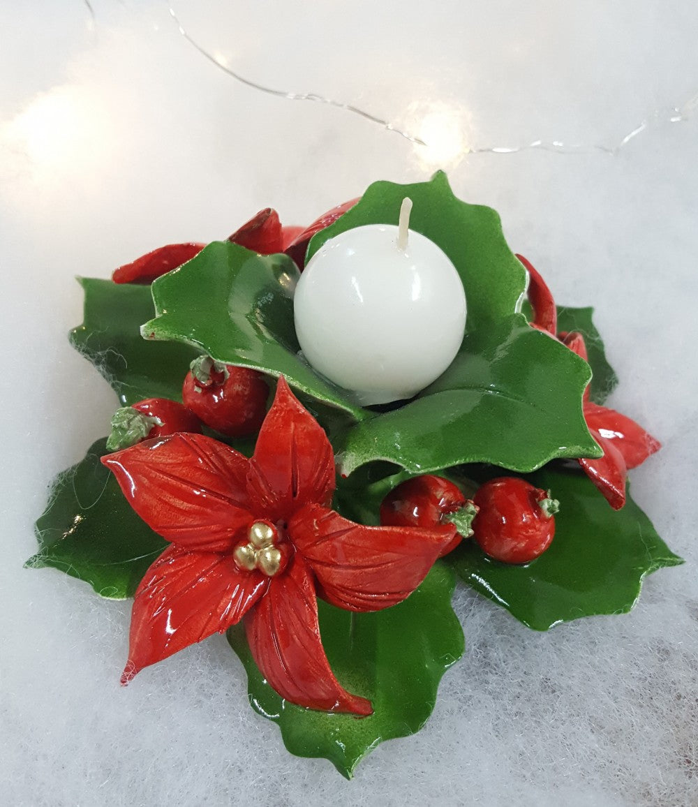 Portacandela ceramica con stelle