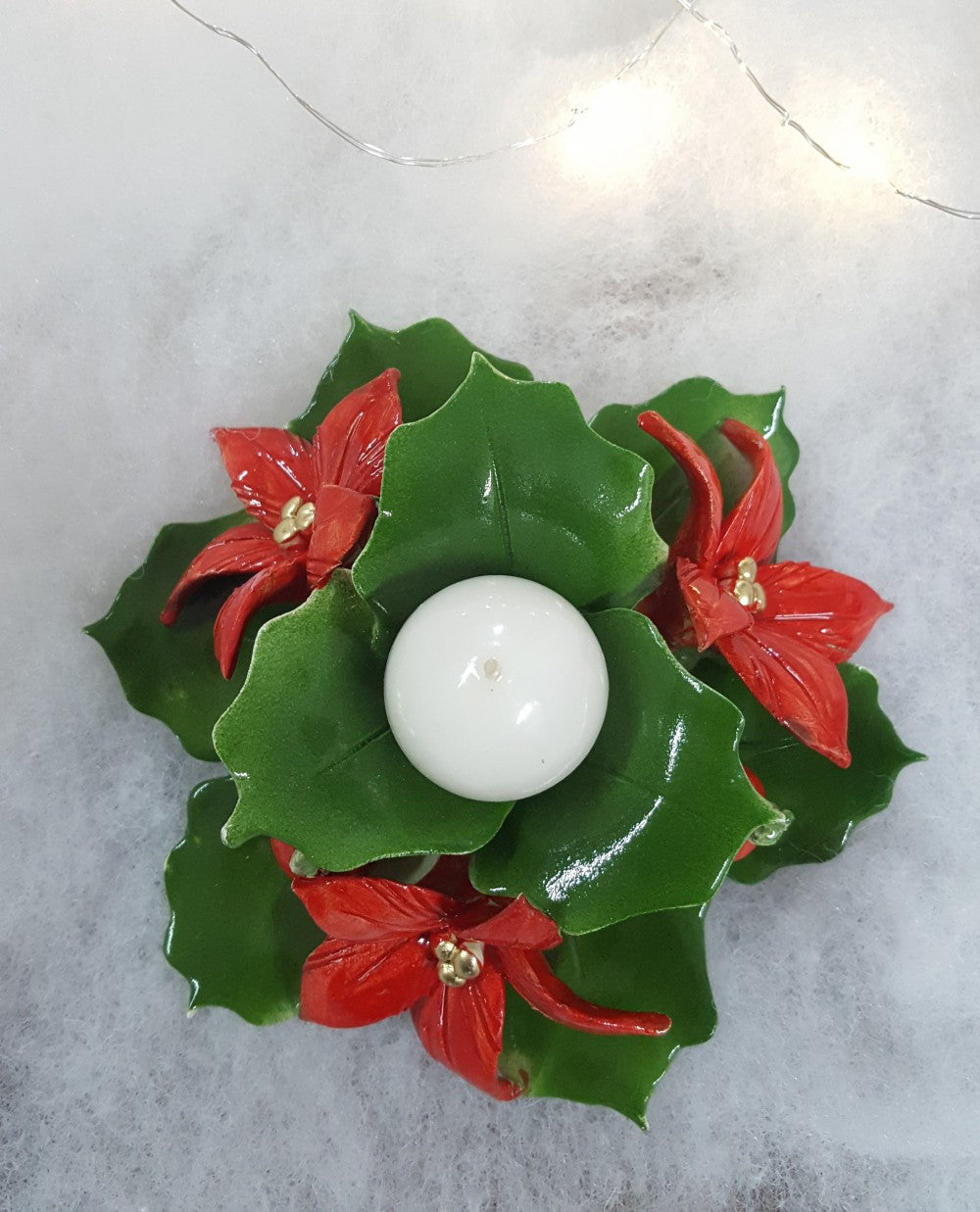 Portacandela ceramica con stelle