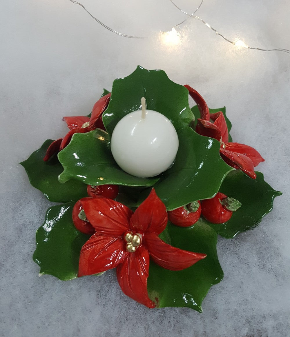 Portacandela ceramica con stelle