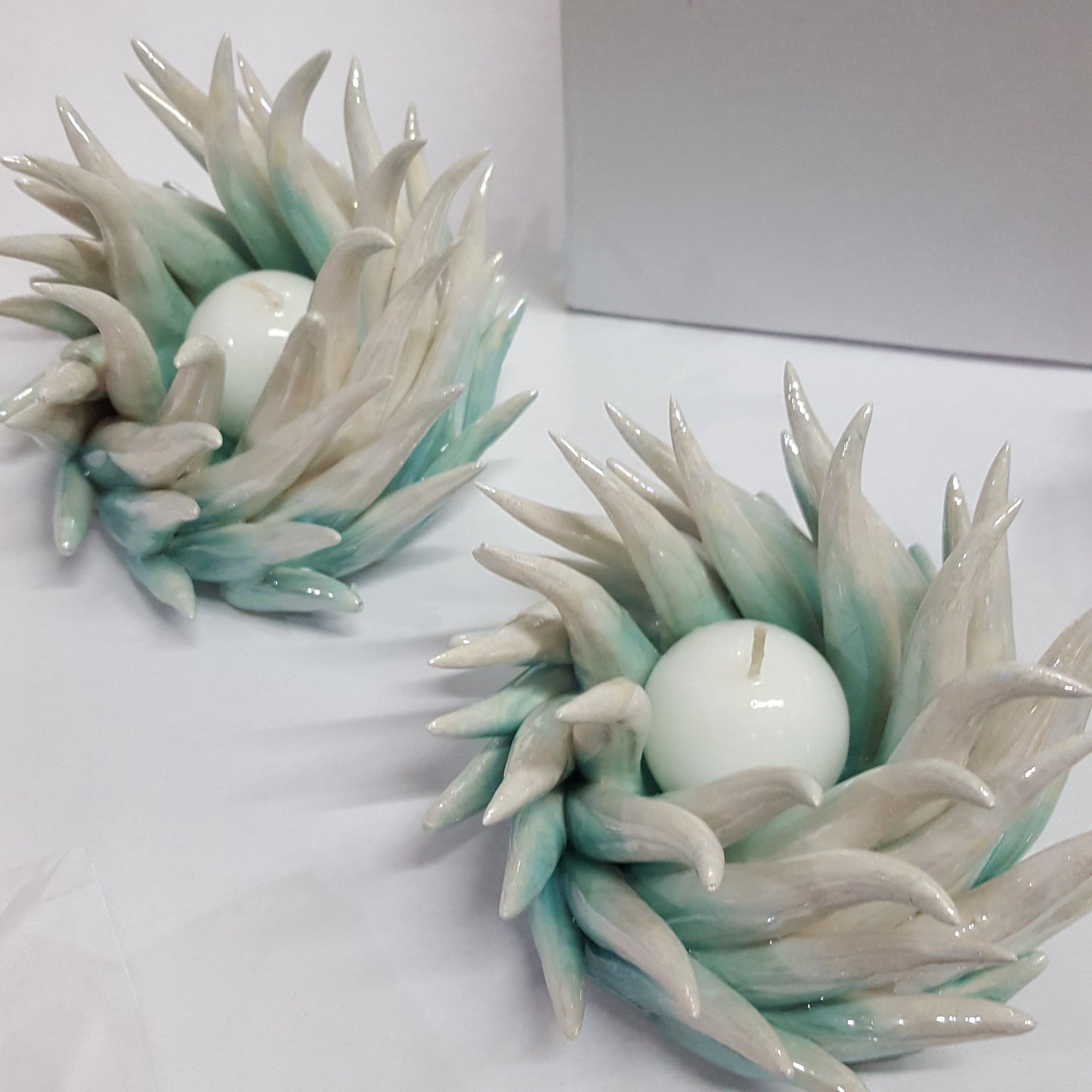 Portacandela "fiamma" in ceramica