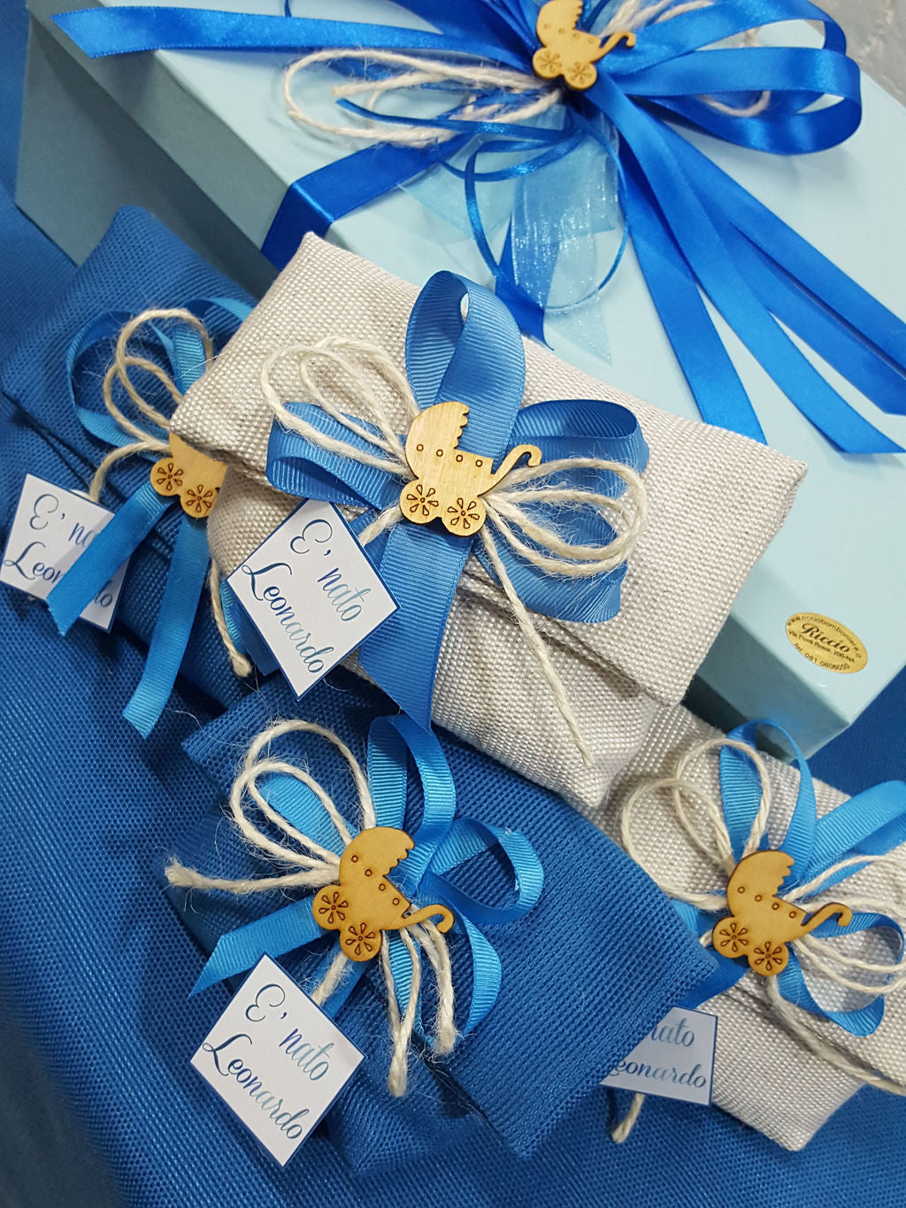 Sacchetti ripiegati nascita shabby