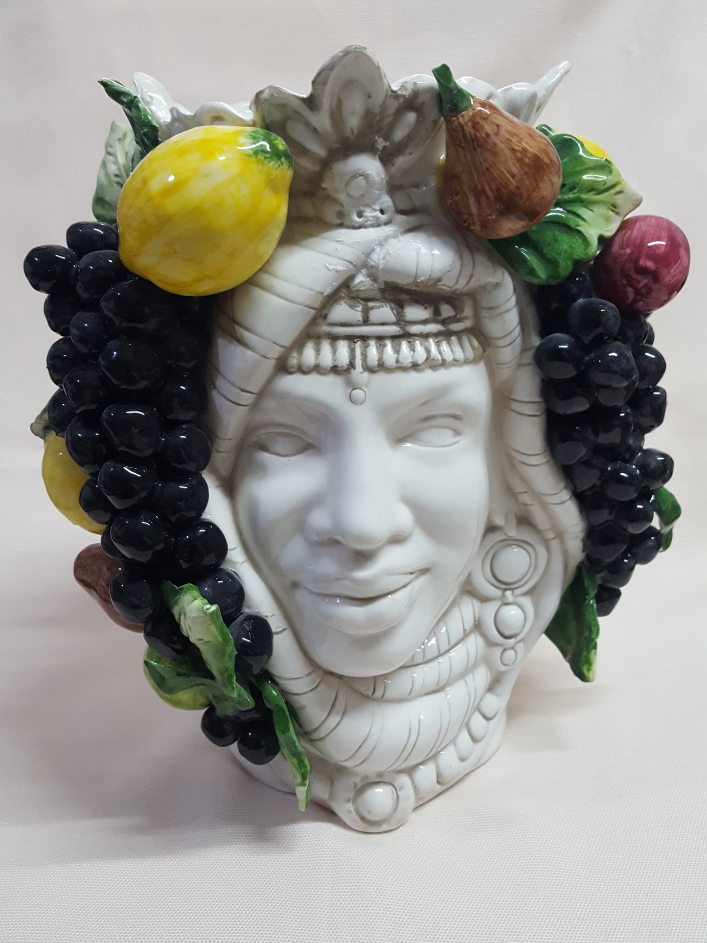 Vaso in ceramica testa di moro maxi