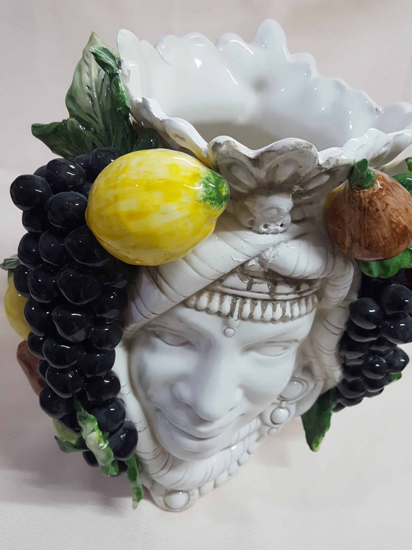 Vaso in ceramica testa di moro maxi