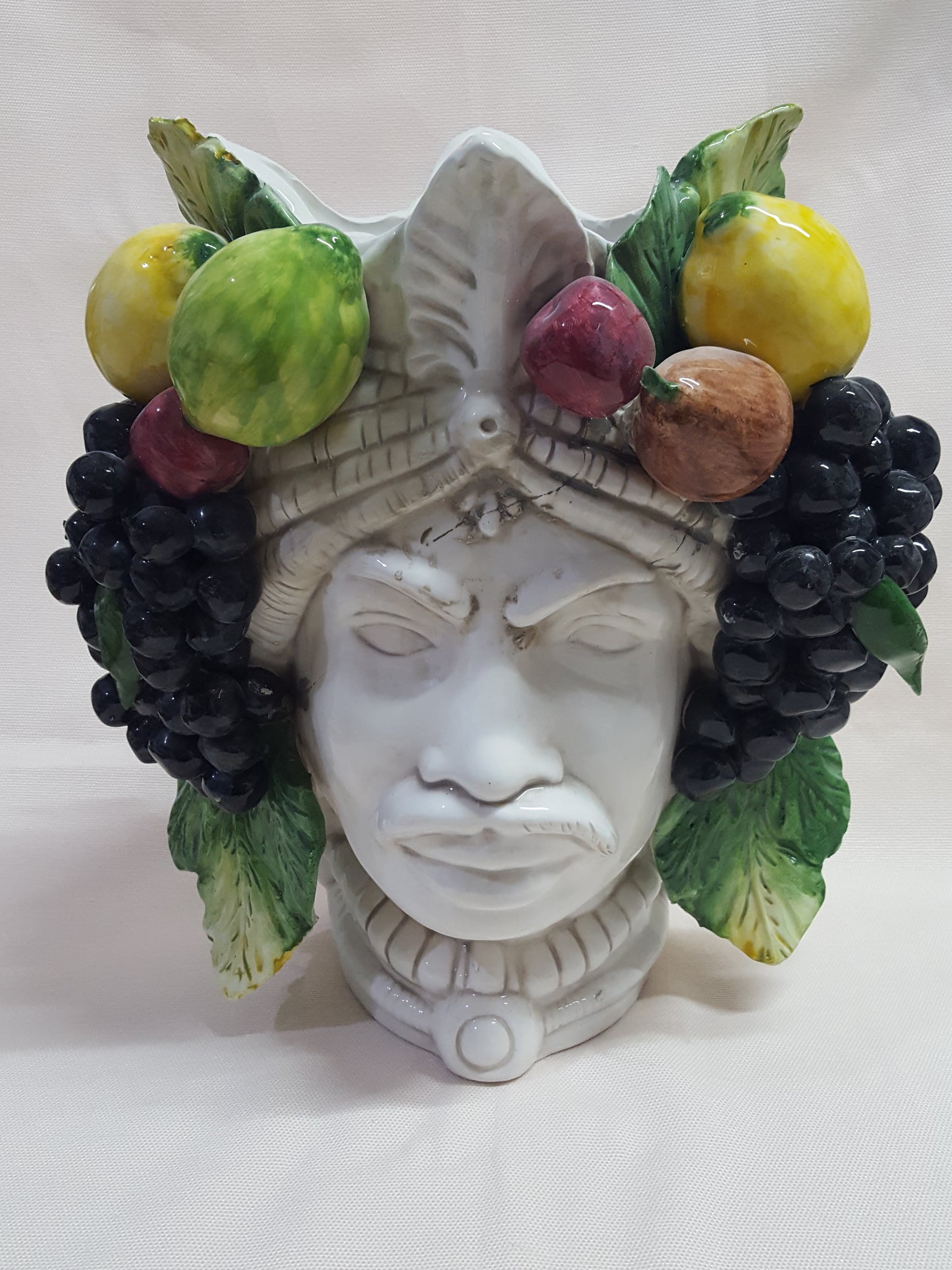 Vaso in ceramica testa di moro maxi