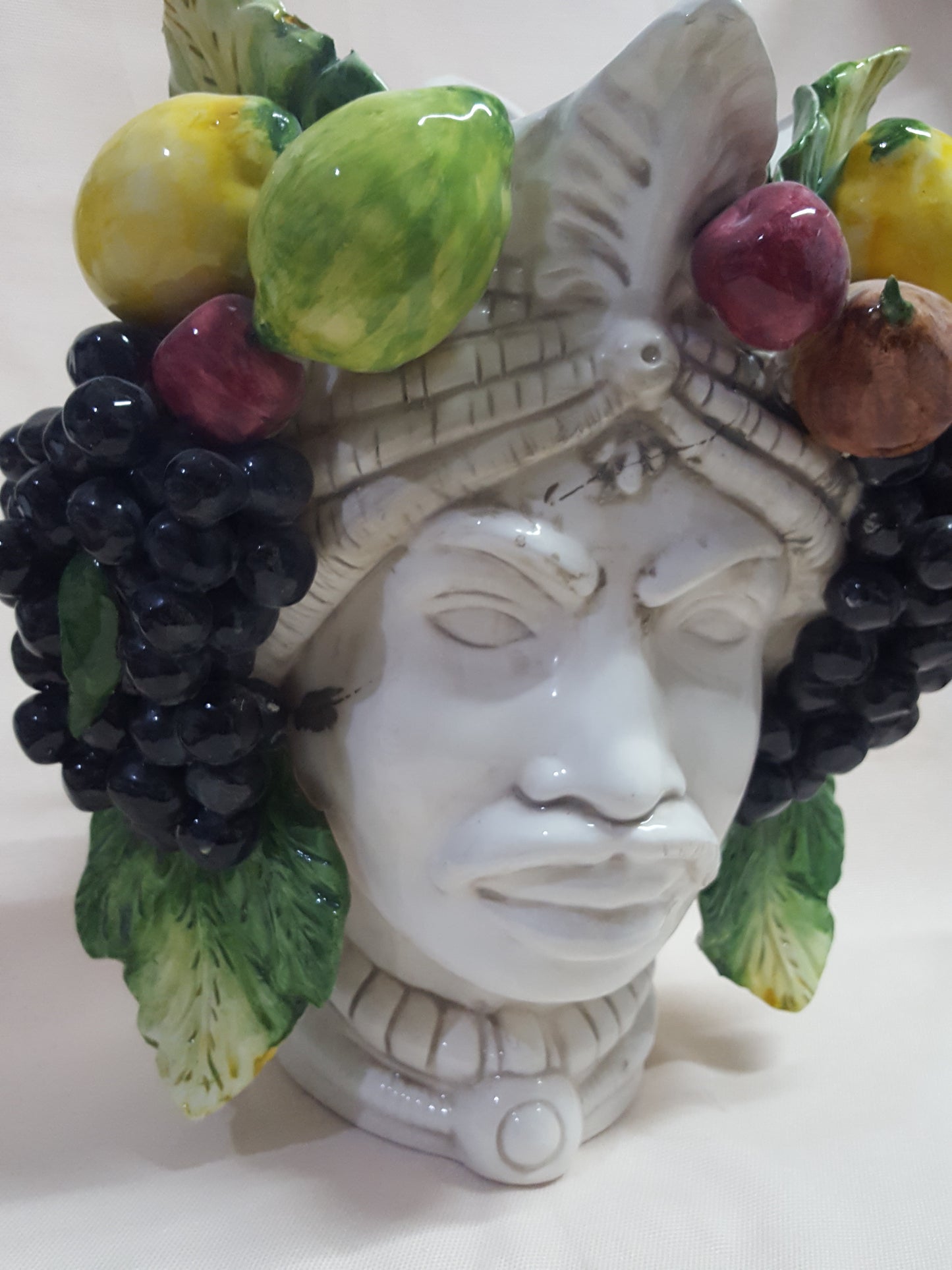 Vaso in ceramica testa di moro maxi