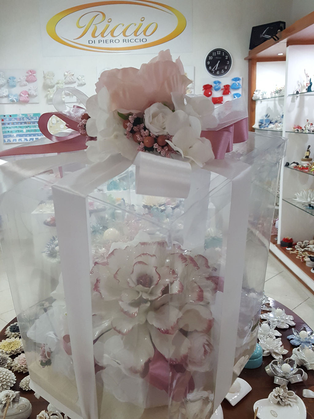 Pouf maxi rosa antico base bianca