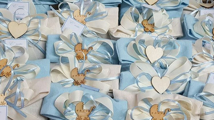 Sacchetti ripiegati nascita shabby