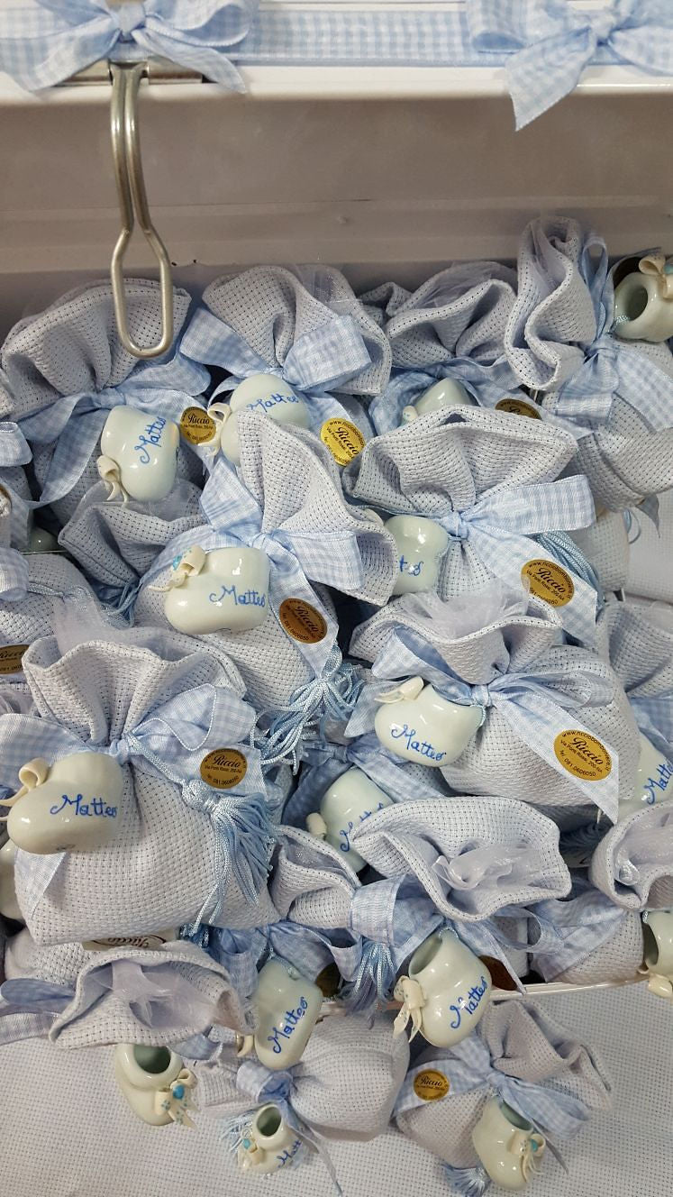 Scarpetta baby porcellana con nappina