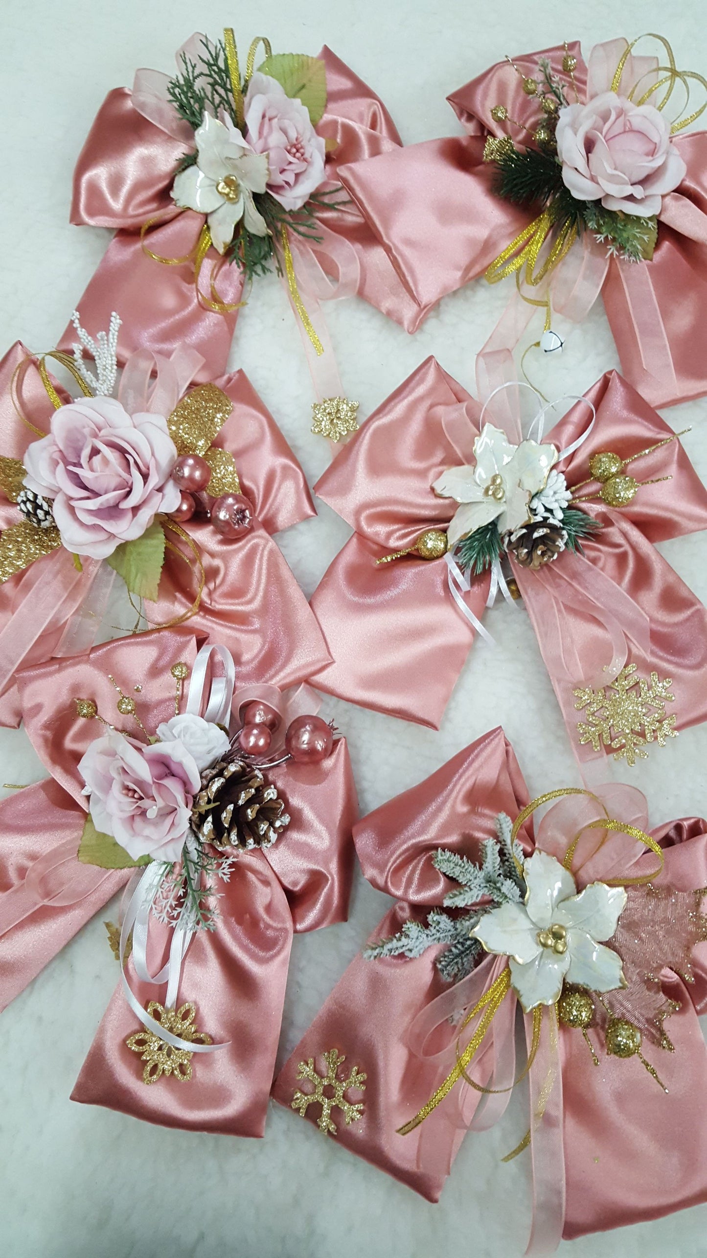 Set 3 Fiocchi rosa 20cm
