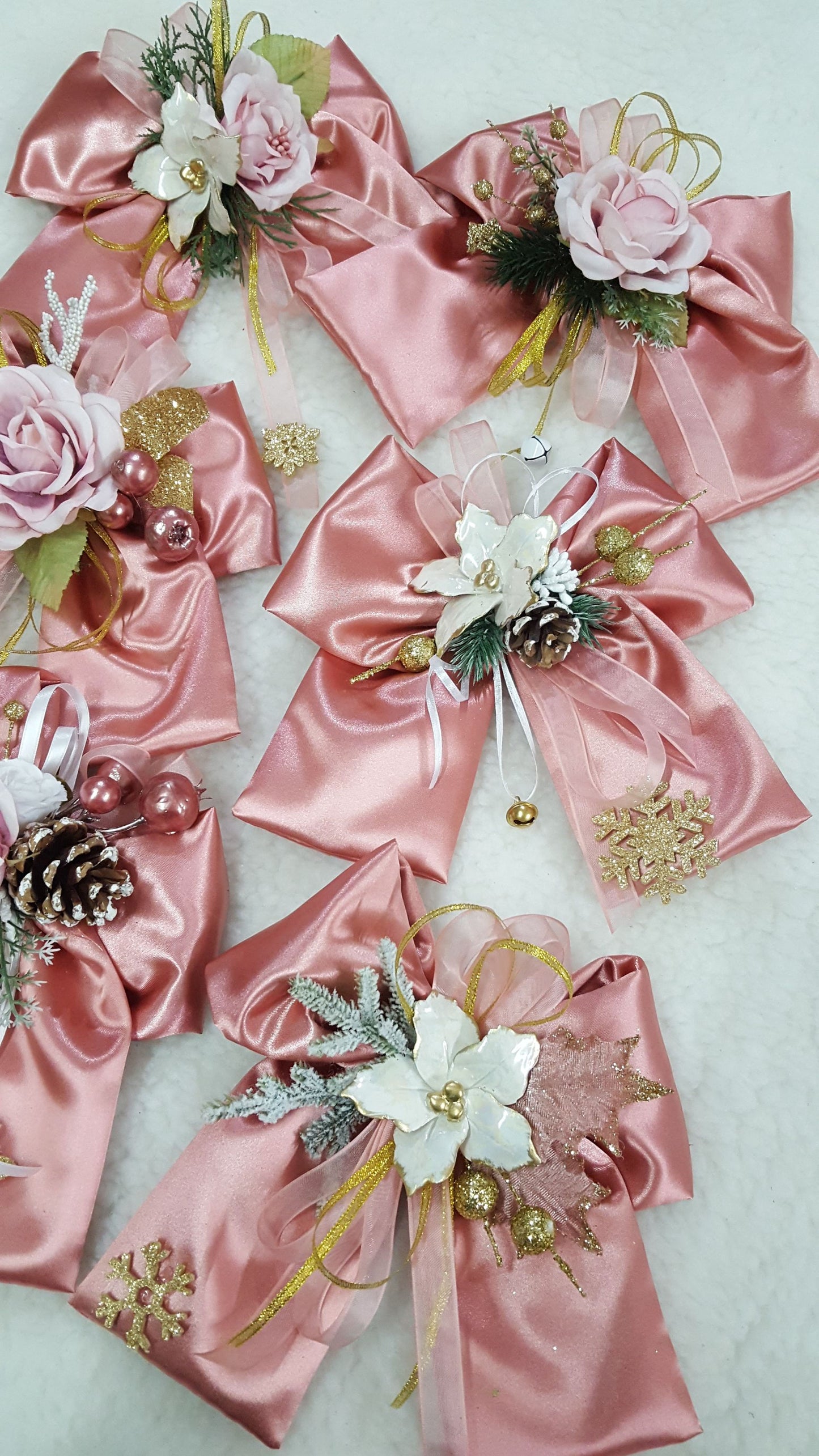Set 3 Fiocchi rosa 20cm