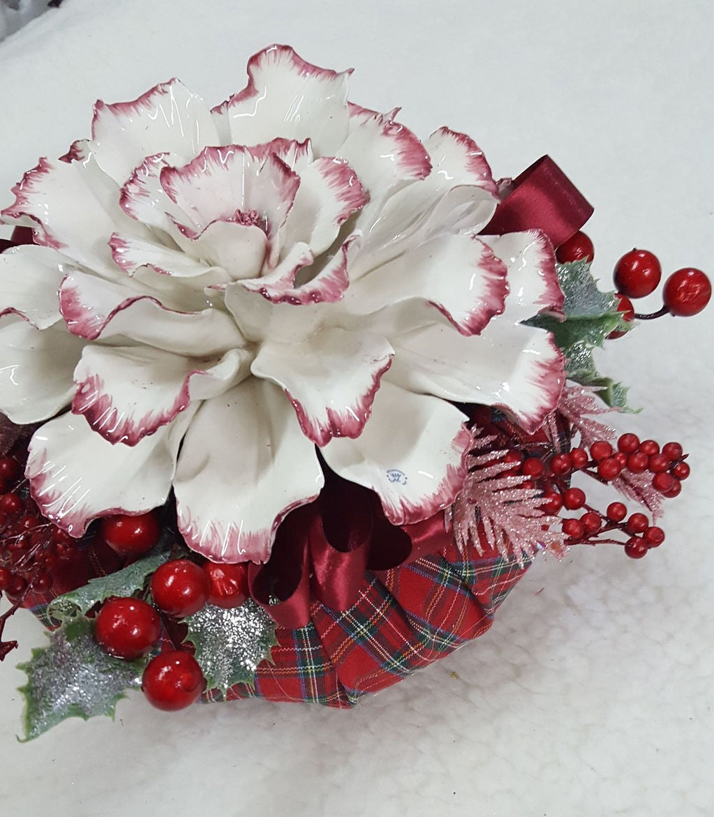 Pouf maxi natalizio rosa antico