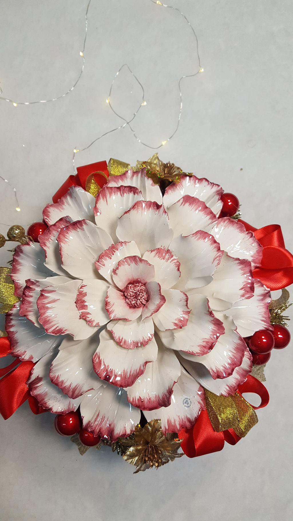 Pouf maxi natalizio rosa antico