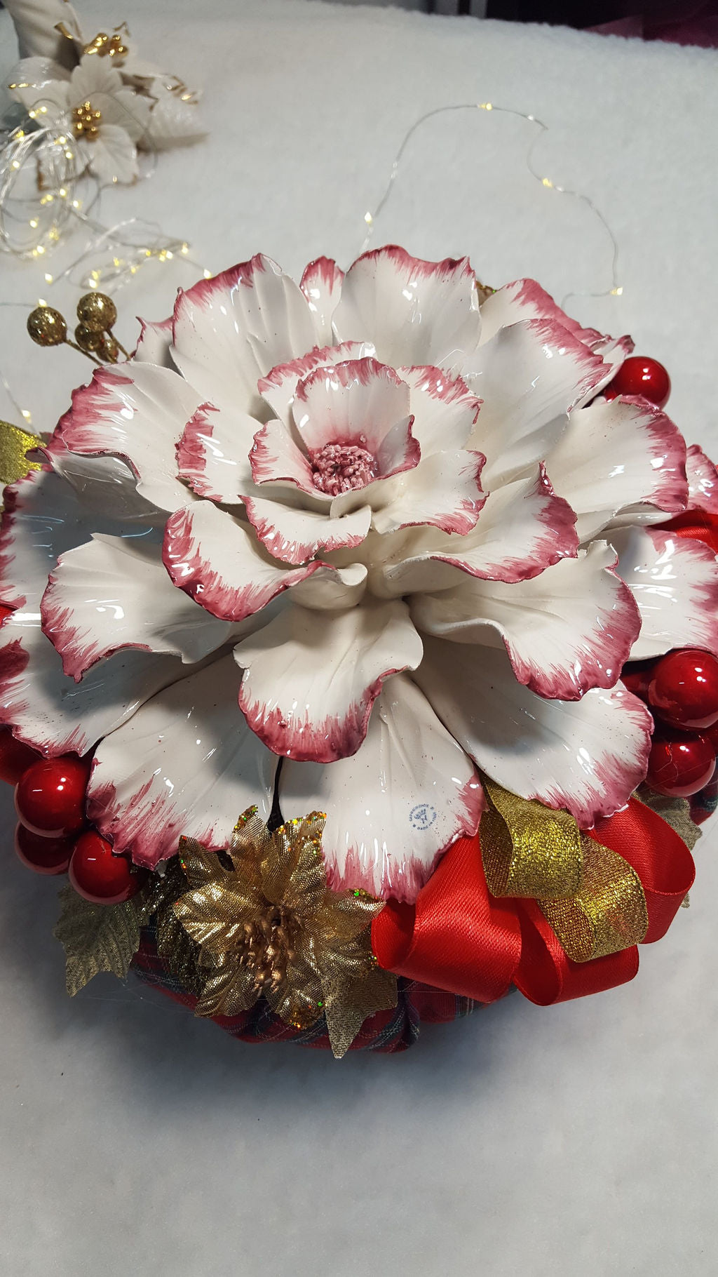 Pouf maxi natalizio rosa antico