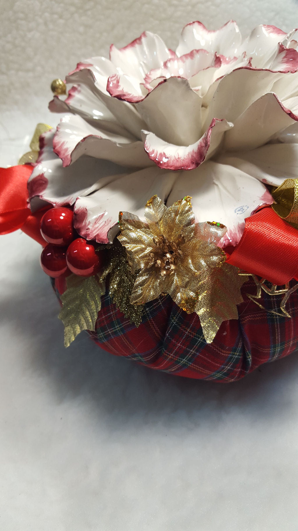 Pouf maxi natalizio rosa antico