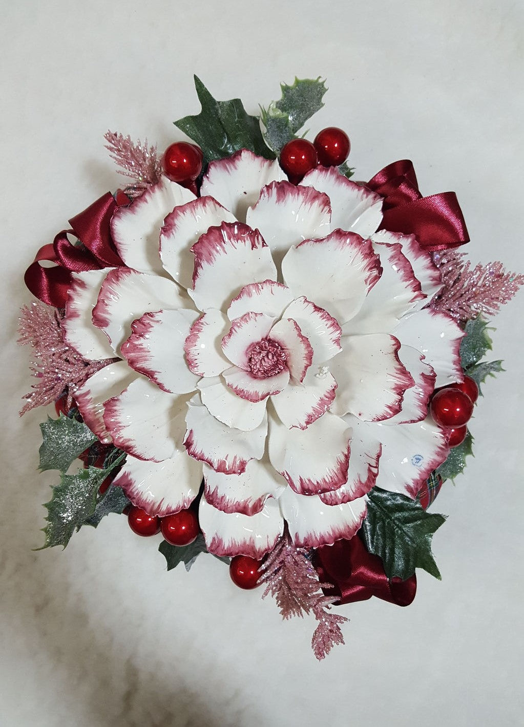 Pouf maxi natalizio rosa antico