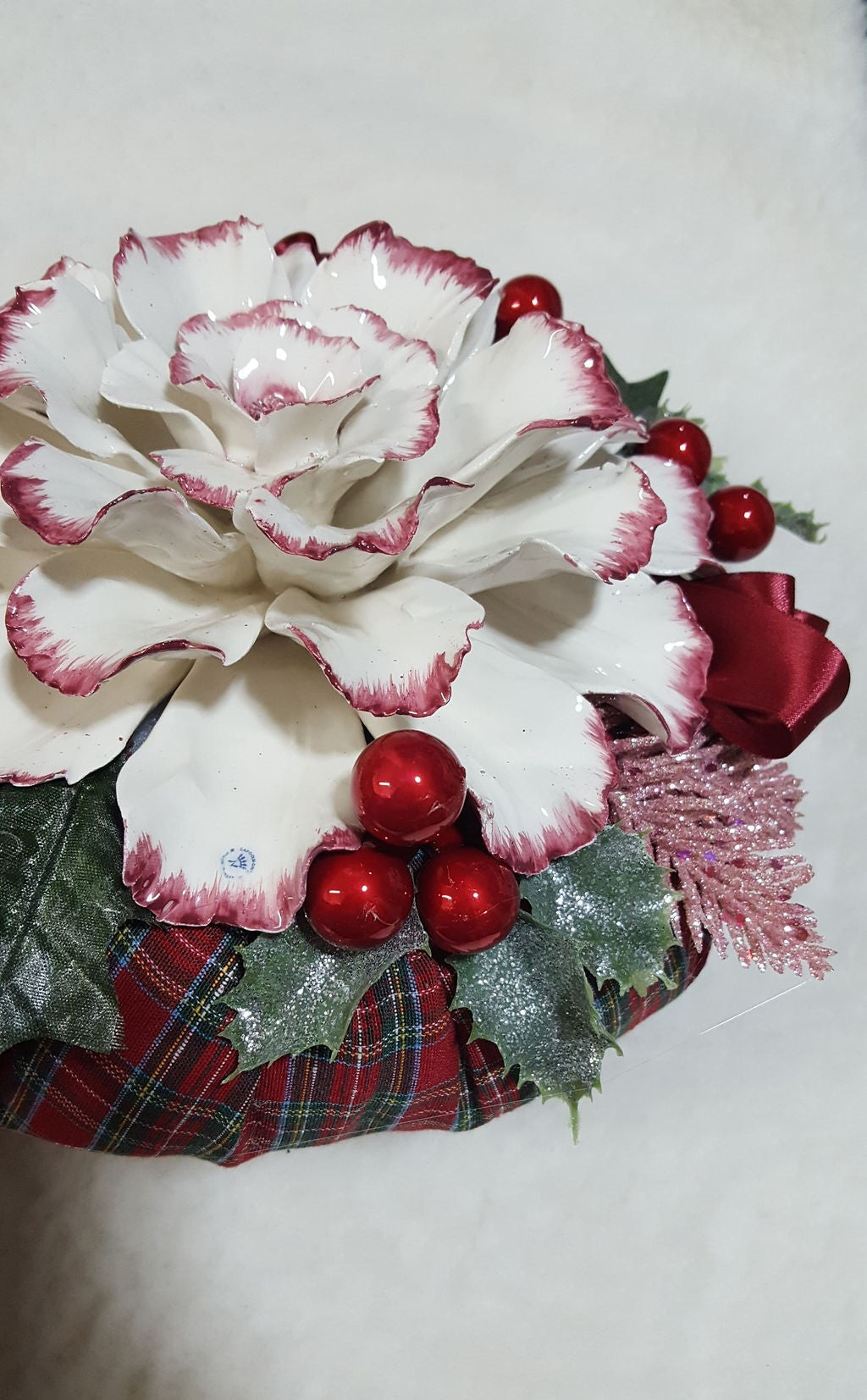 Pouf maxi natalizio rosa antico