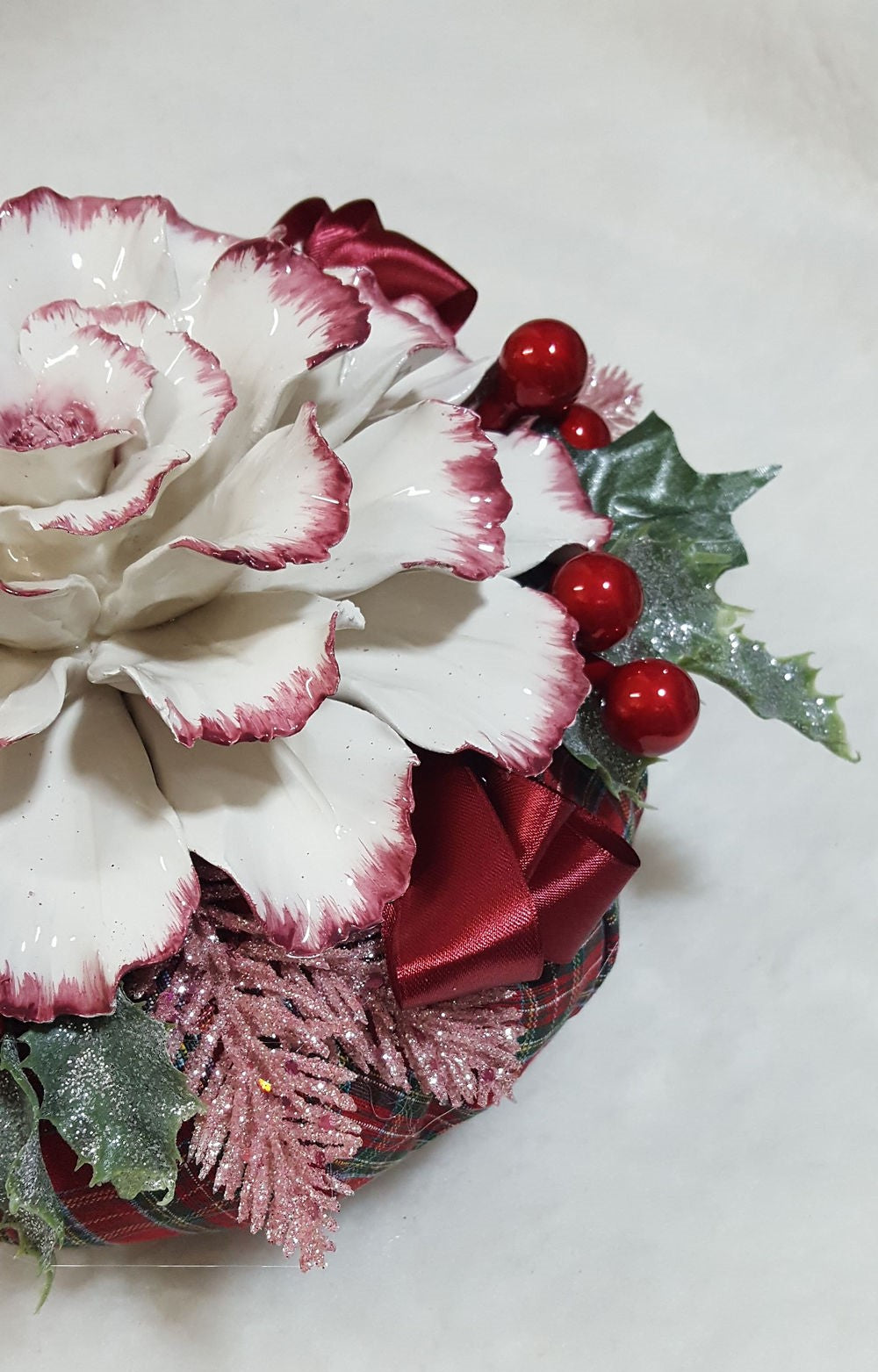 Pouf maxi natalizio rosa antico