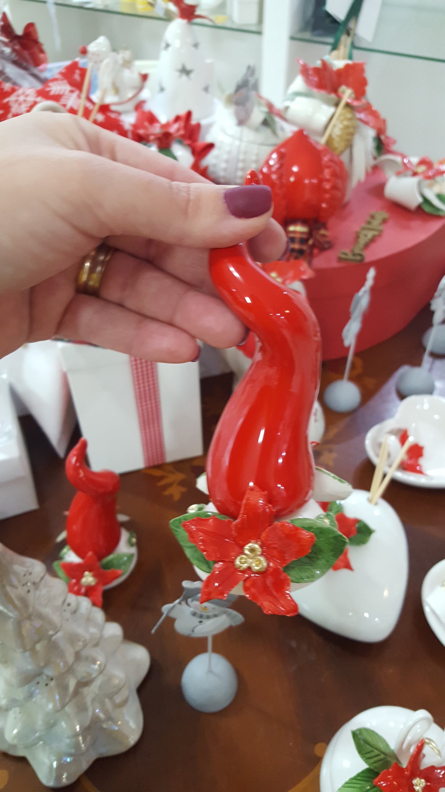 Corno natalizio rosso