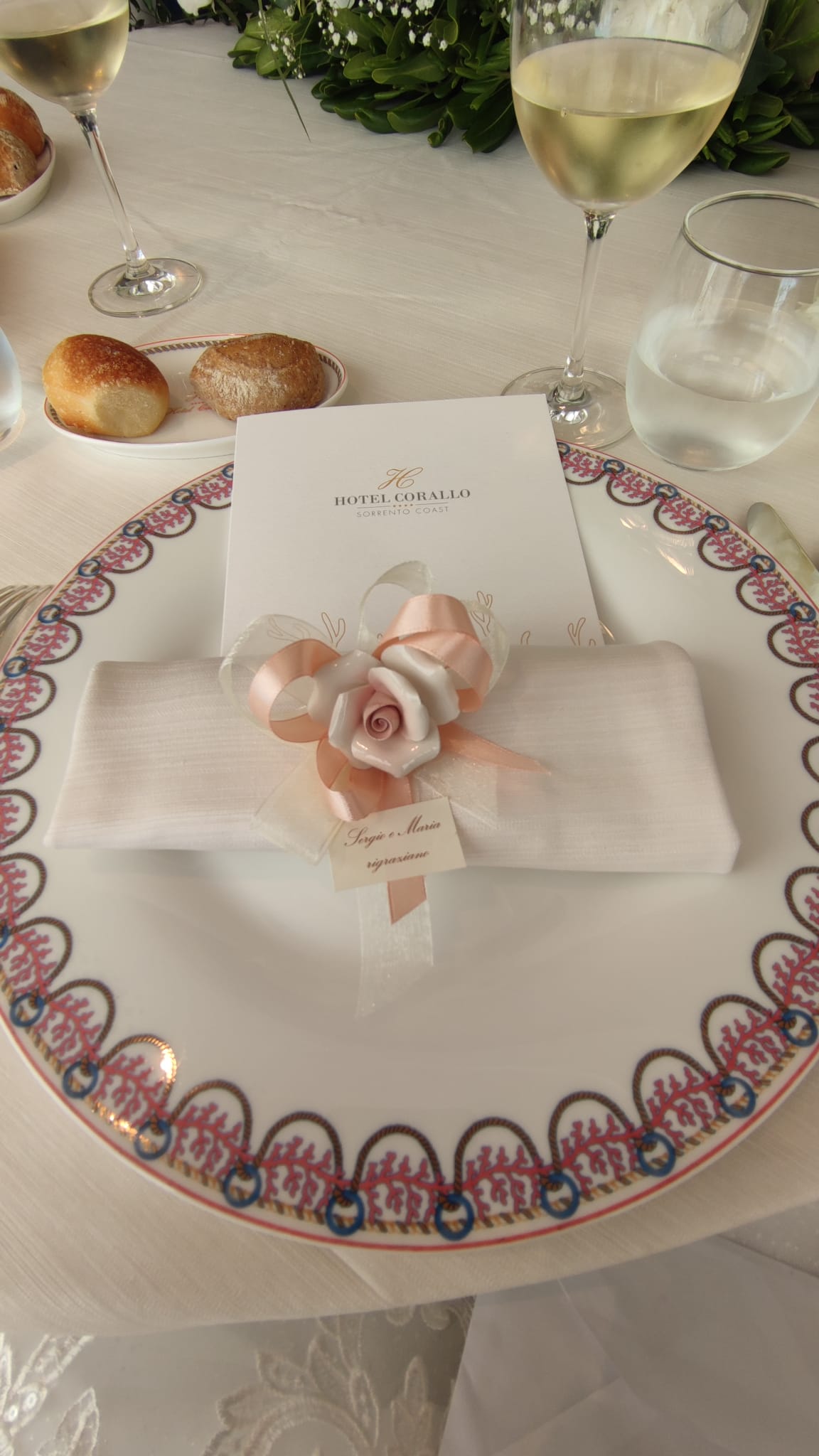 Segnaposto rosa ceramica