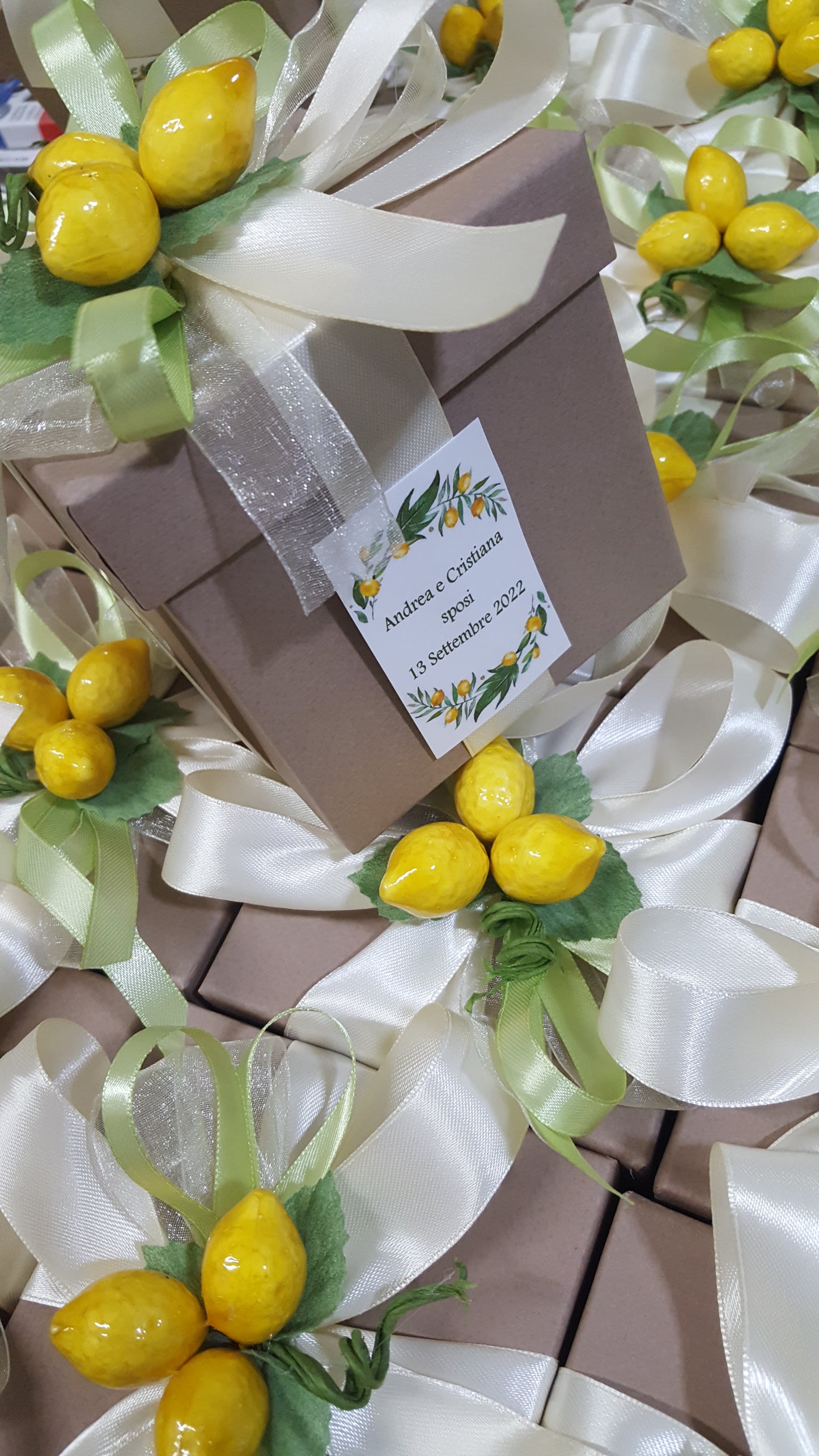 Cofanetto in ceramica con limoni