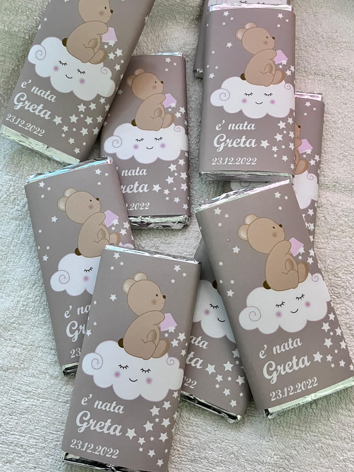 Tavolette cioccolato nascita o battesimo o baby shower