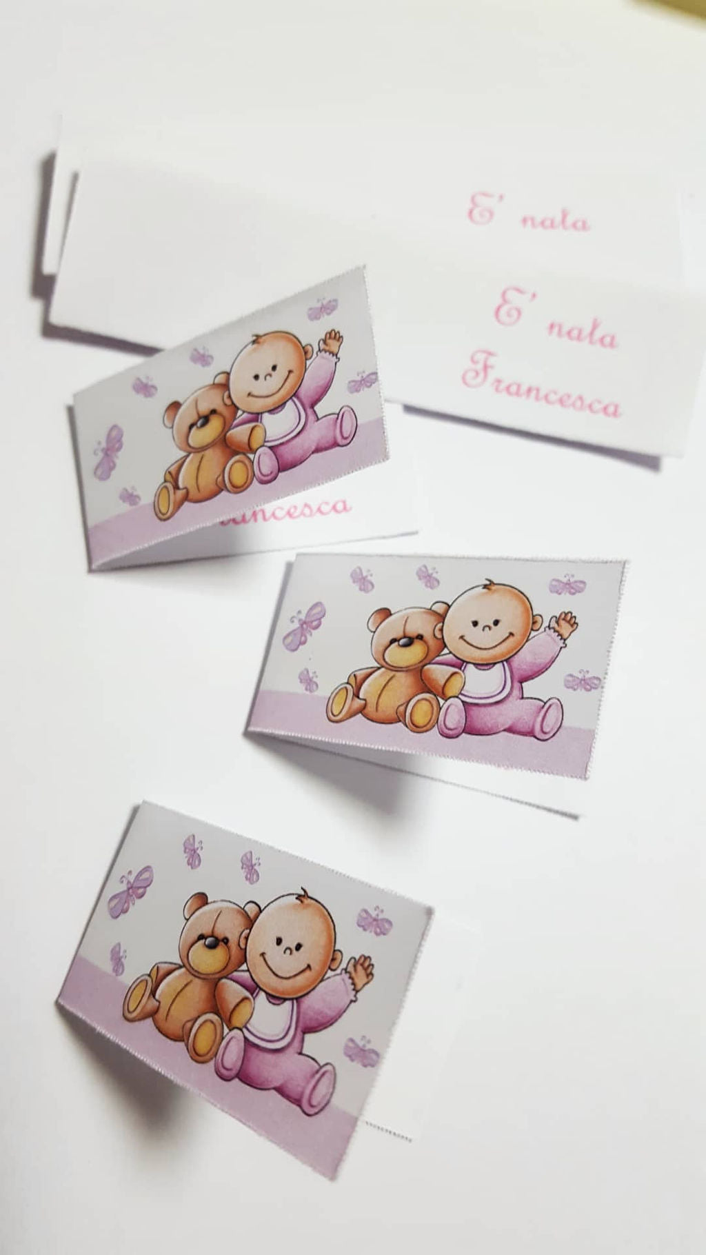 Bigliettini baby stampati