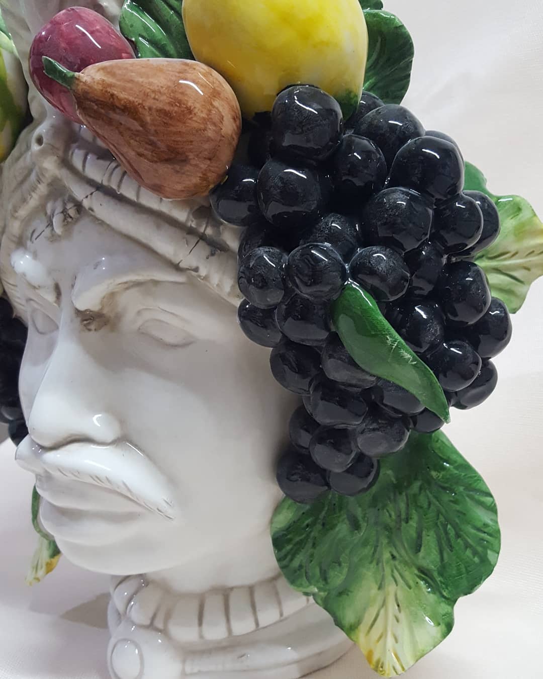 Vaso in ceramica testa di moro maxi