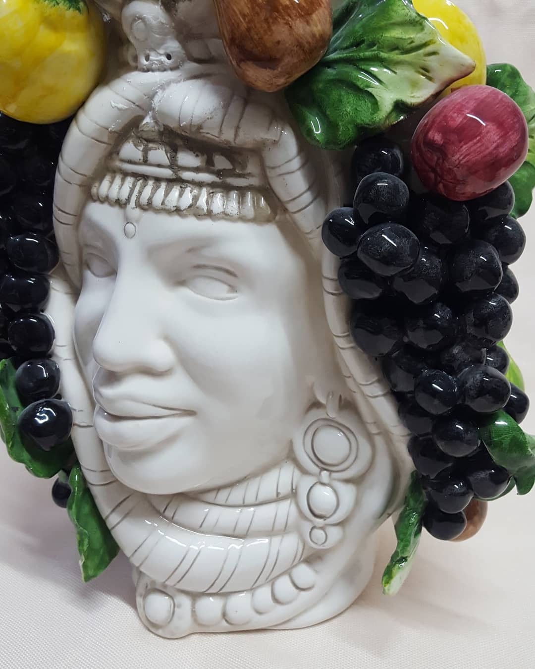 Vaso in ceramica testa di moro maxi