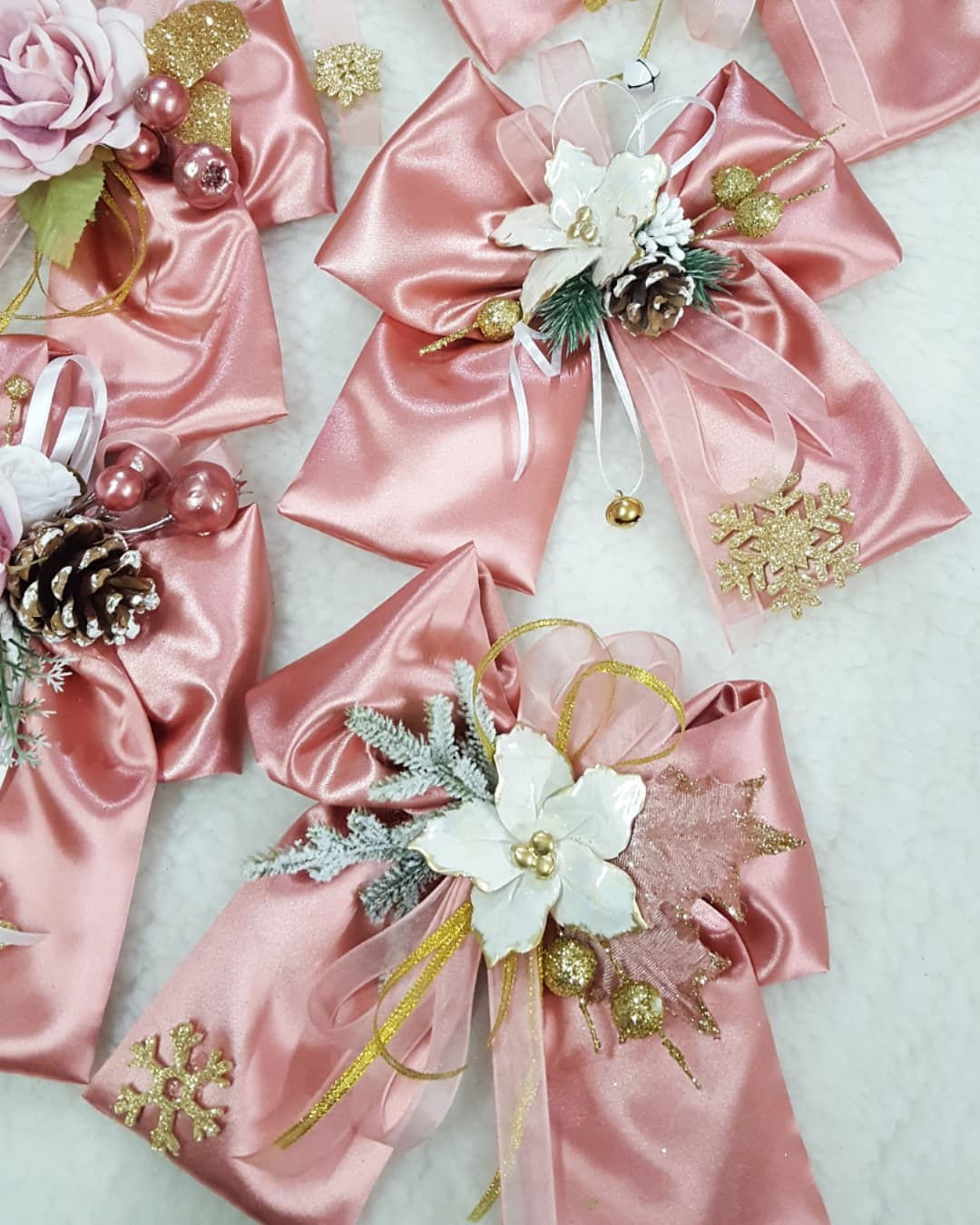 Set 3 Fiocchi rosa 20cm