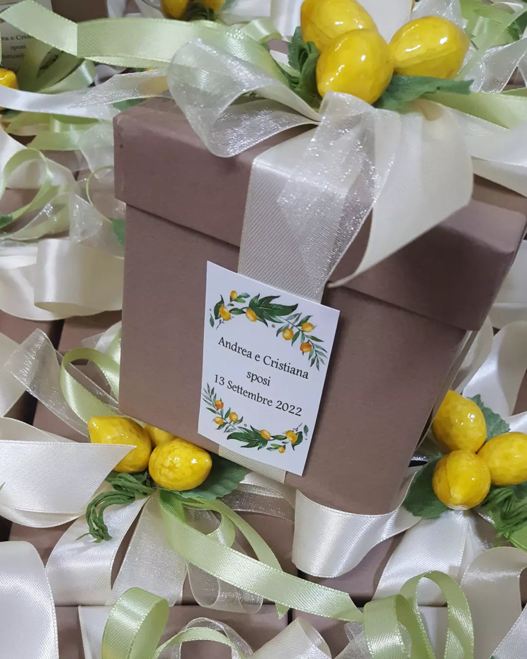 Cofanetto in ceramica con limoni